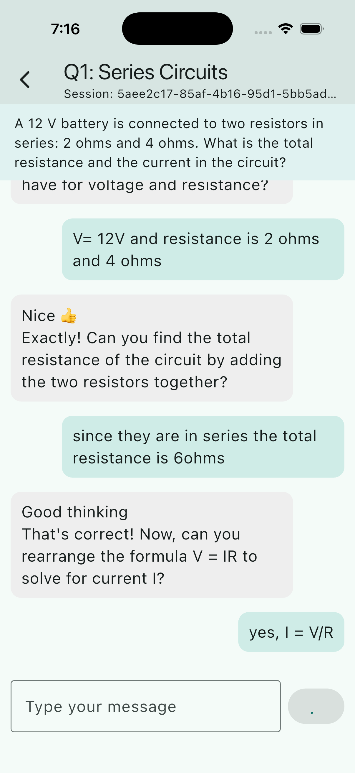AI-guided circuit reasoning system mobile interface